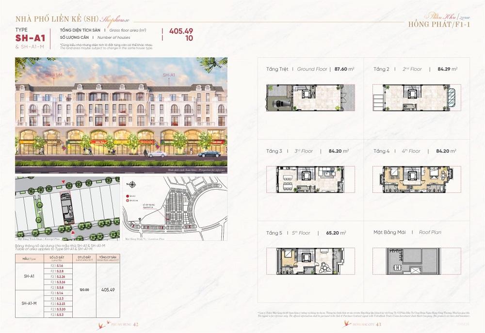 Các căn shophouse đều có chiều cao tiêu chuẩn là 5 tầng